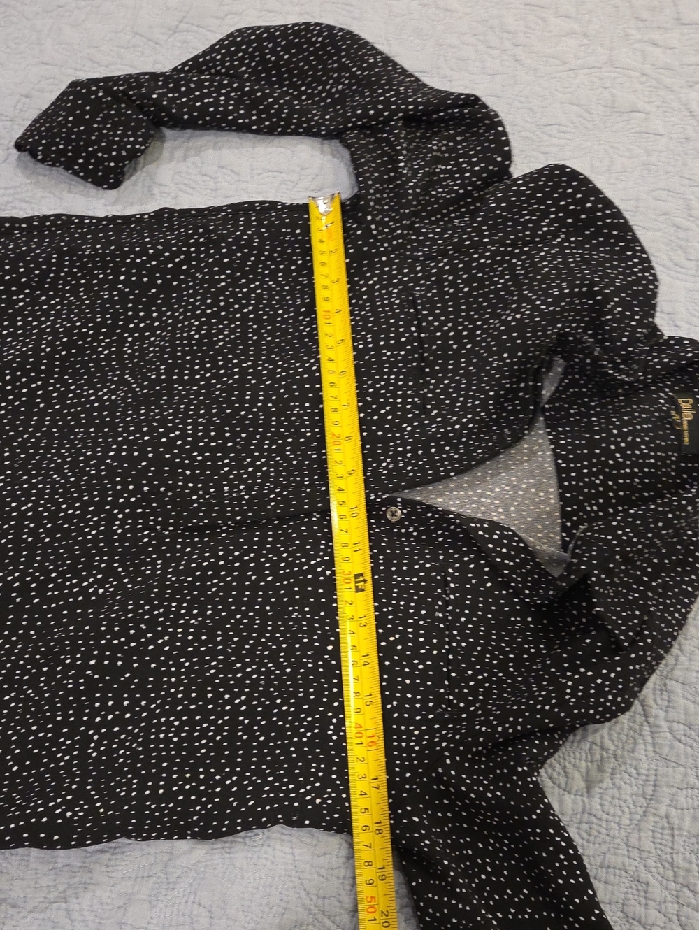 Dalia Black Long Sleeve Polka Dot Tunic Dress Size S! - Picture 6 of 8